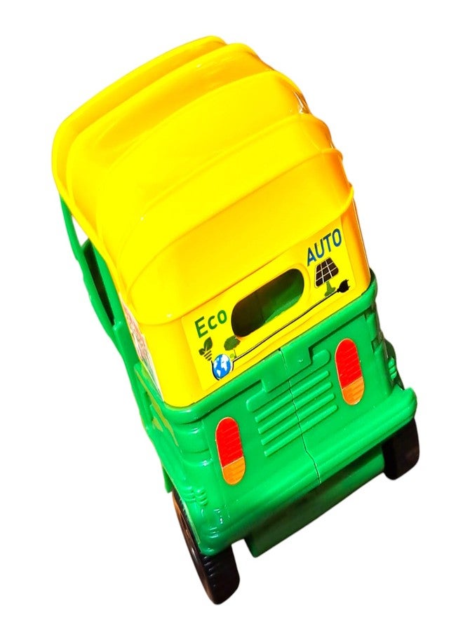 JNiL Friction Powered Auto Rickshaw Toys for Kids (Yellow and Green) - Image 4
